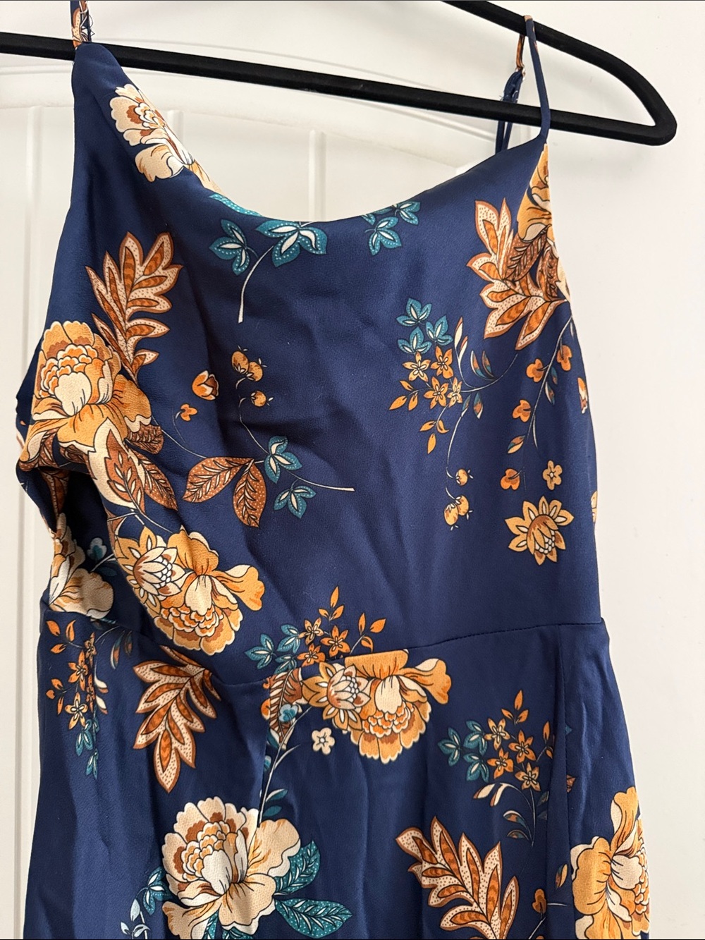 Navy Floral Midi Dress - Picture 2 of 8